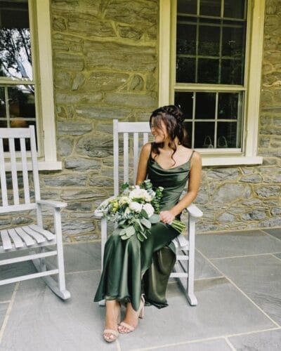 Satin Bridesmaid Dress Spaghetti Strap Slit - Prom Formal Evening Gown - Image 3