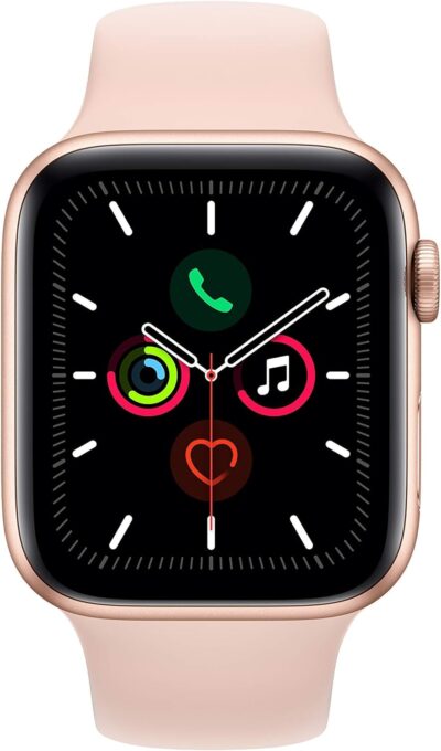 Renewed Apple Watch Series 5 (GPS, 40mm) Gold Aluminum - Pink Sand Sport Band - Image 2