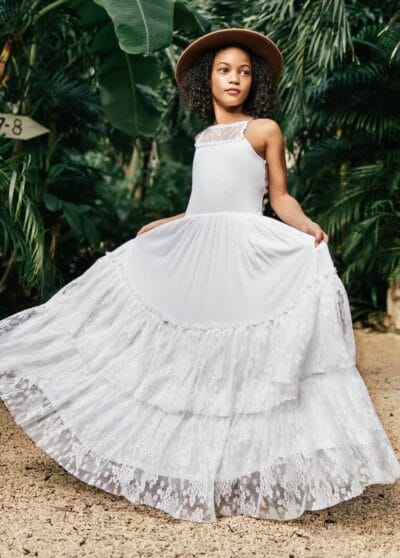 Joyfolie Catrina Dress - Girls' Floral Embroidered Maxi Dress - Special Occasion Gown - Image 3
