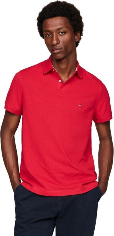 Tommy Hilfiger Men's Slim Fit Stretch Polo Shirt - Organic Cotton Pique