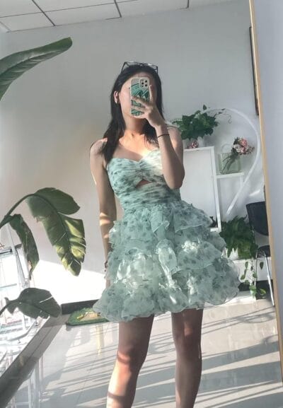 RSOETOO Fairy Homecoming Dress Short Teen Flower Embroidery Puffy Prom Dress RO157 - Image 2