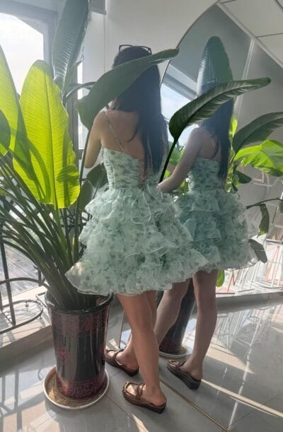 RSOETOO Fairy Homecoming Dress Short Teen Flower Embroidery Puffy Prom Dress RO157 - Image 3