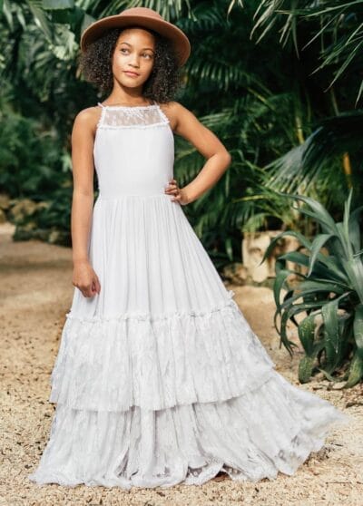 Joyfolie Catrina Dress - Girls' Floral Embroidered Maxi Dress - Special Occasion Gown - Image 4