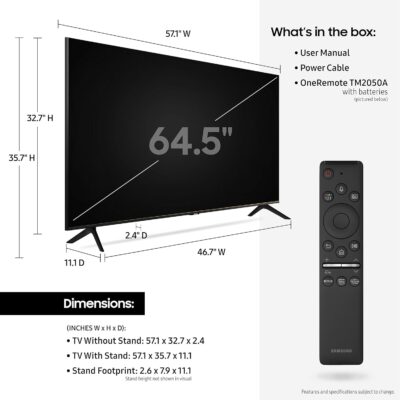 Samsung 65-Inch TU-8000 4K UHD Smart TV - Alexa Built-In (2020) UN65TU8000FXZA - Excellent Condition - Image 3