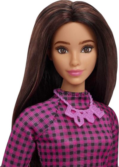 Barbie Fashionistas Doll #188 Curvy Black Hair Checkered Dress - New in Box - Image 3