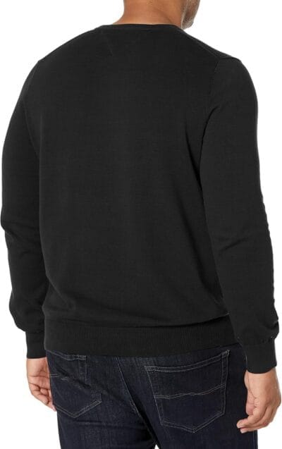 Tommy Hilfiger Men's V-Neck Cotton Sweater - Essential Long Sleeve Pullover - Image 2
