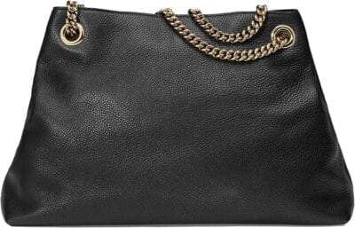 Gucci Soho Disco Bag Black Leather Medium Chain Shoulder Bag Tote Gold Hardware New - Image 2