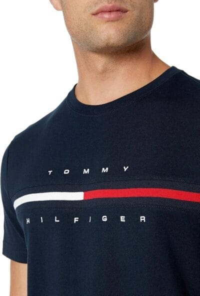 Tommy Hilfiger Men's Signature Stripe Graphic T-Shirt - Short Sleeve Casual Tee - Image 3
