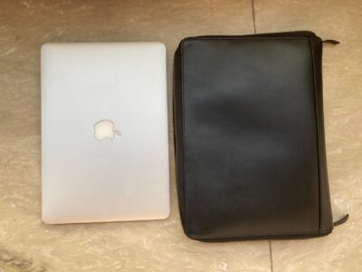 Leather Portfolio Organizer Zipper - Laptop/A4 Document Folder - Business Travel Folio Case - Image 2
