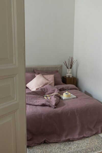 Woodrose Linen Bedding Set - 1 Duvet Cover & 2 Pillowcases - European Flax - Queen King Twin Double Single - Image 3