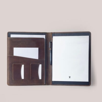 Personalized Leather Padfolio A4 - Engraved Business Folder Notepad Holder - Custom Item for Professionals