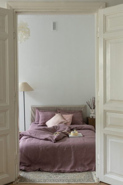 Woodrose Linen Bedding Set - 1 Duvet Cover & 2 Pillowcases - European Flax - Queen King Twin Double Single