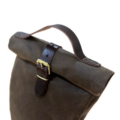 Bushcraft Lunch Bag - Oilskin Canvas Insulated Food Carrier - Waxed Canvas Lunchbox for Outdoor Adventures - Image 3